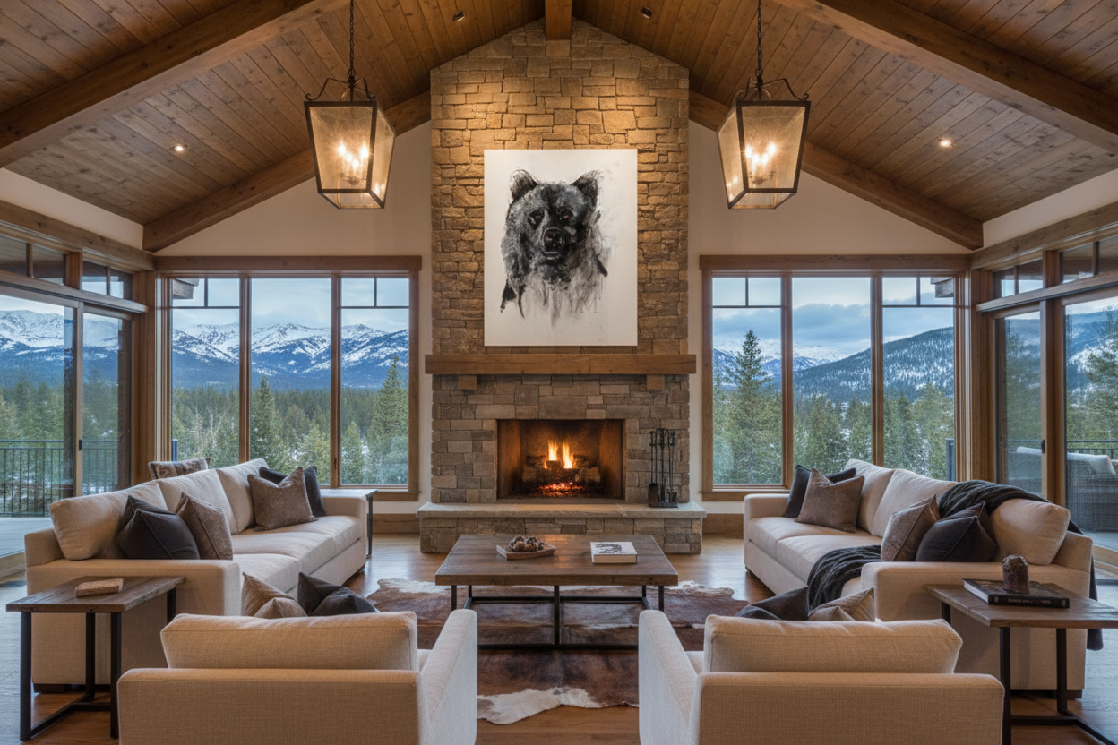 Bear - Grand Aspen Fireplace Mockup